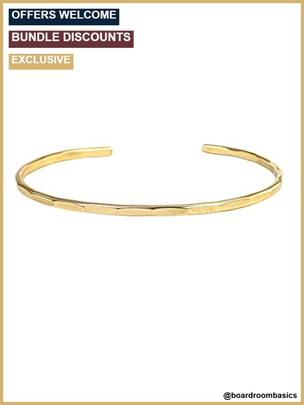 Hammered Cuff Bracelet 14K Gold Filled Handmade Women's Stacking Bangle